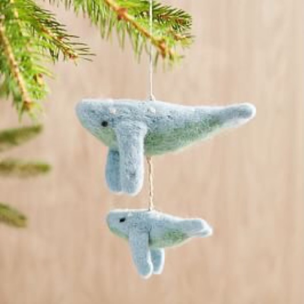 🎄Thirdlee & Co Mama & Baby Whale Ornament Holiday Wool Felt Christmas West Elm - Picture 2 of 2